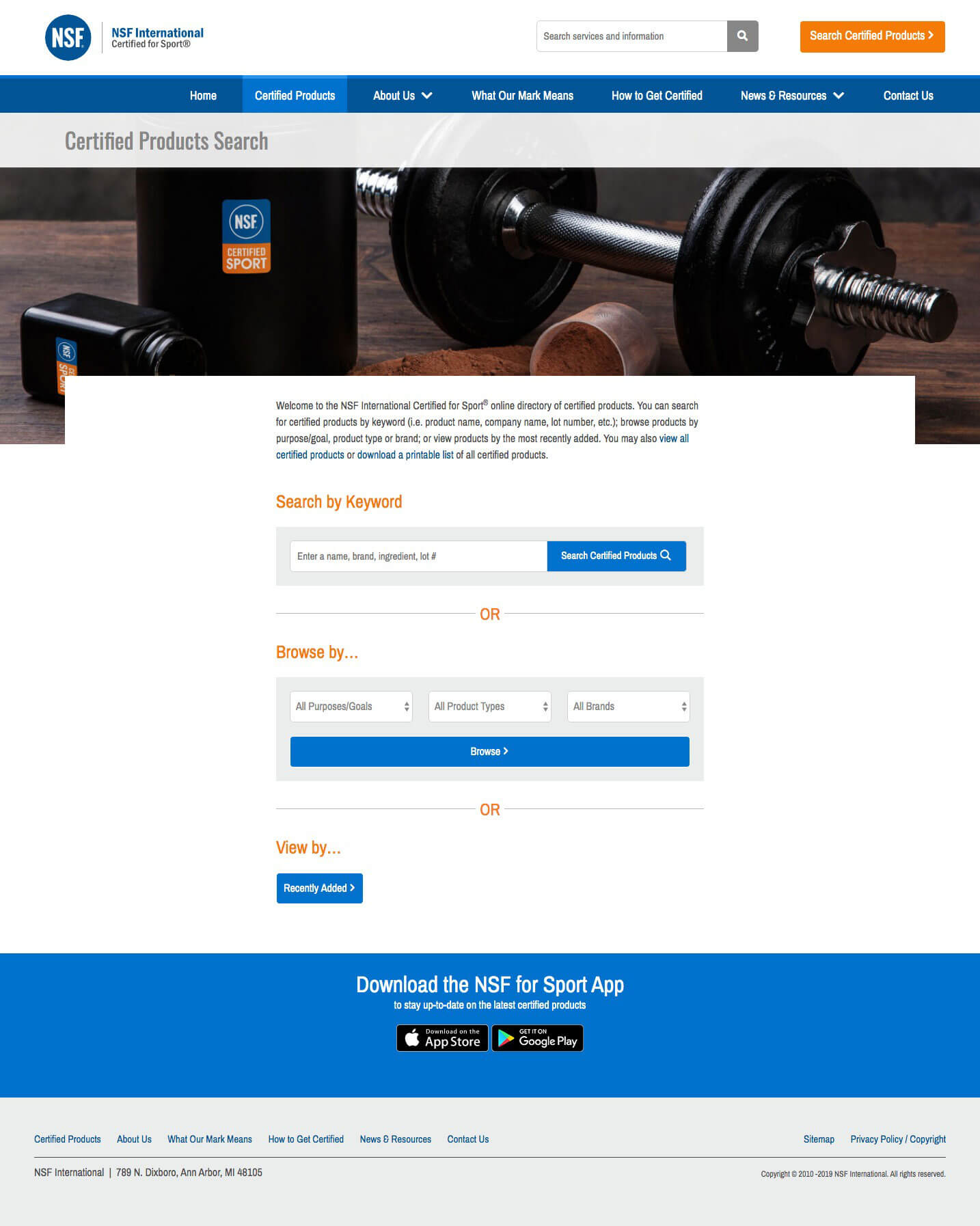 New Certified for Sport listings search