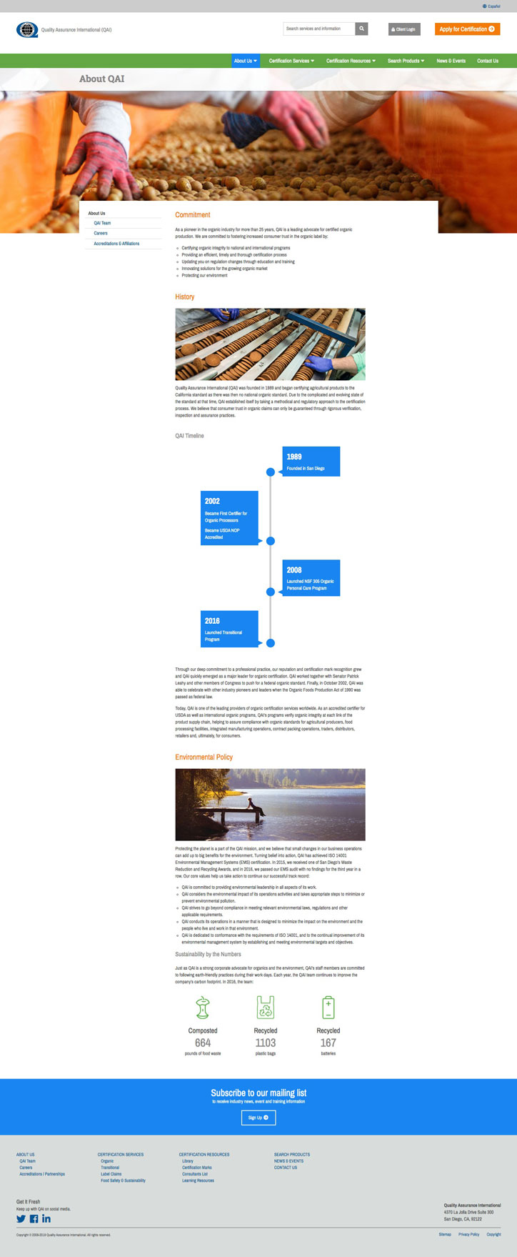 QAI website new About page