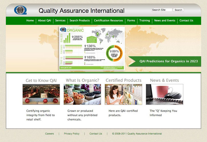 QAI website old homepage