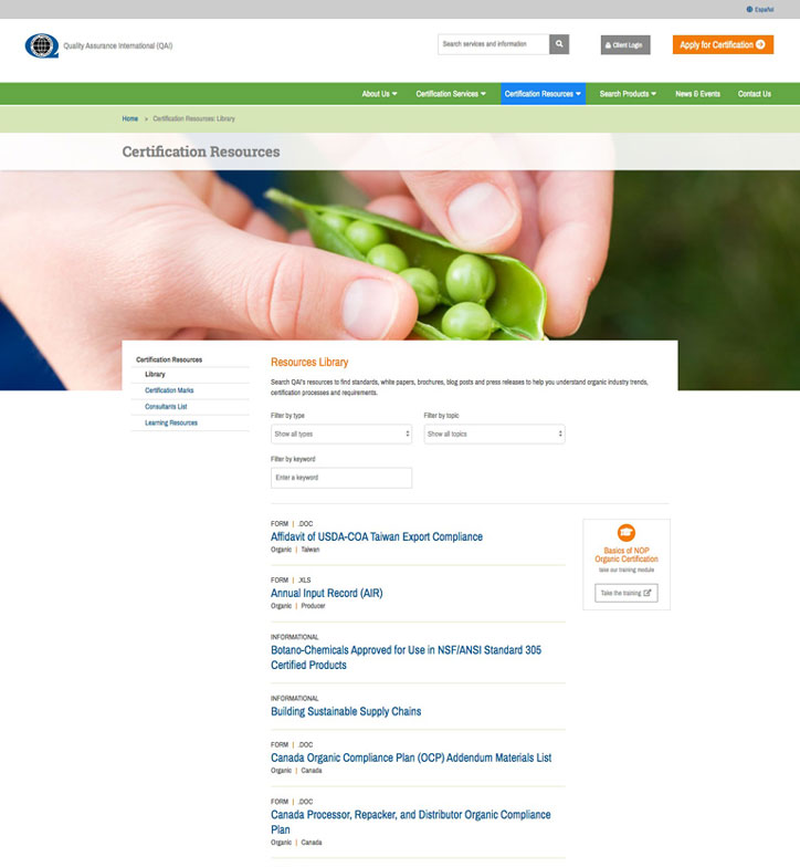 QAI website resource library