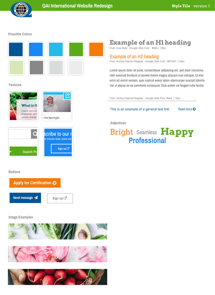 QAI website mood board
