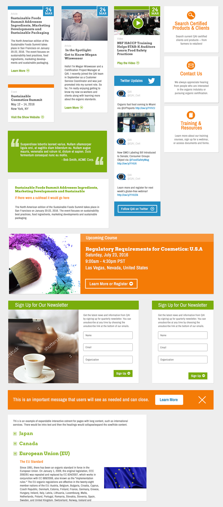 QAI website UI ideas